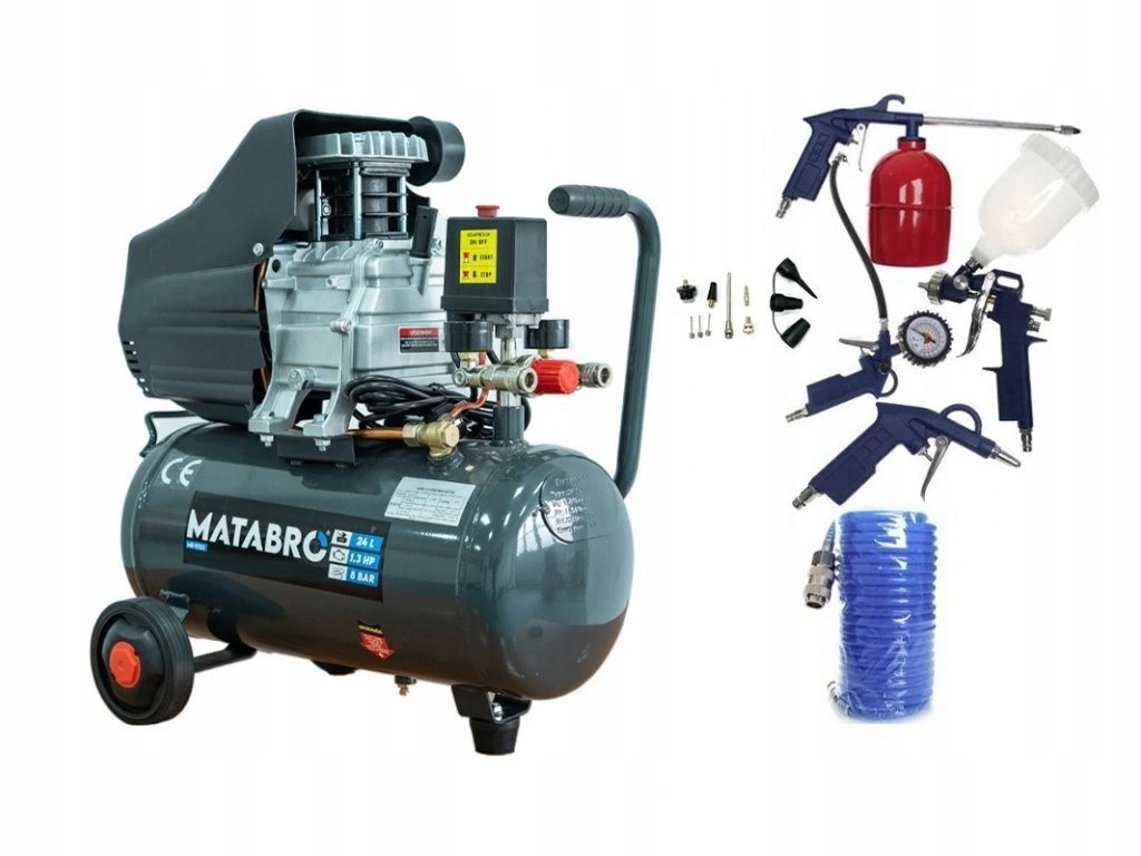 Akciová Set SETMB-K102, Olejový kompresor 24l, 230V s príslušenstvom 2500W