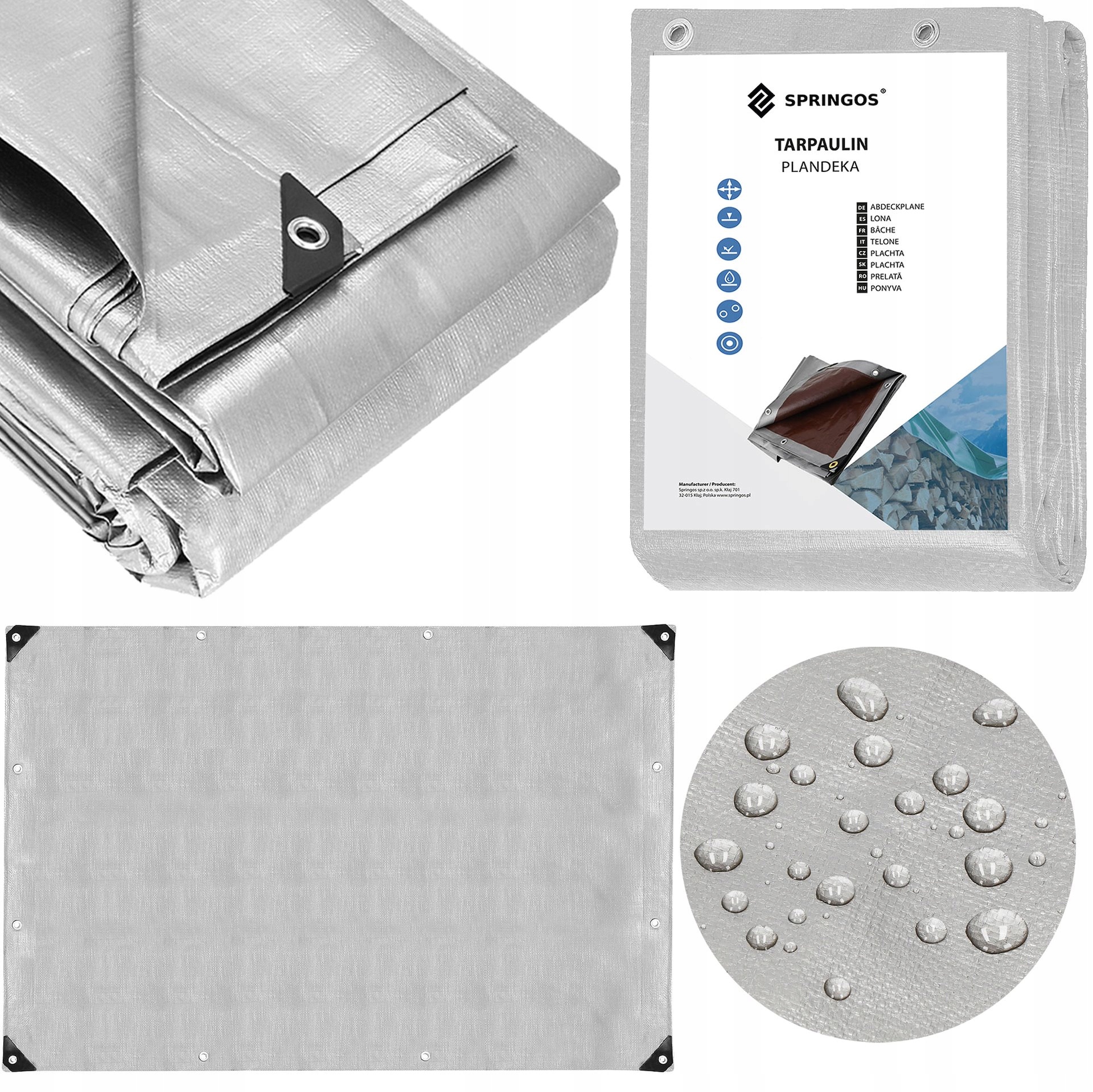 Plachta Plachty 4x8 m Šedá Zesílená 210 G Silné Pokrytí Plachta Hrubá