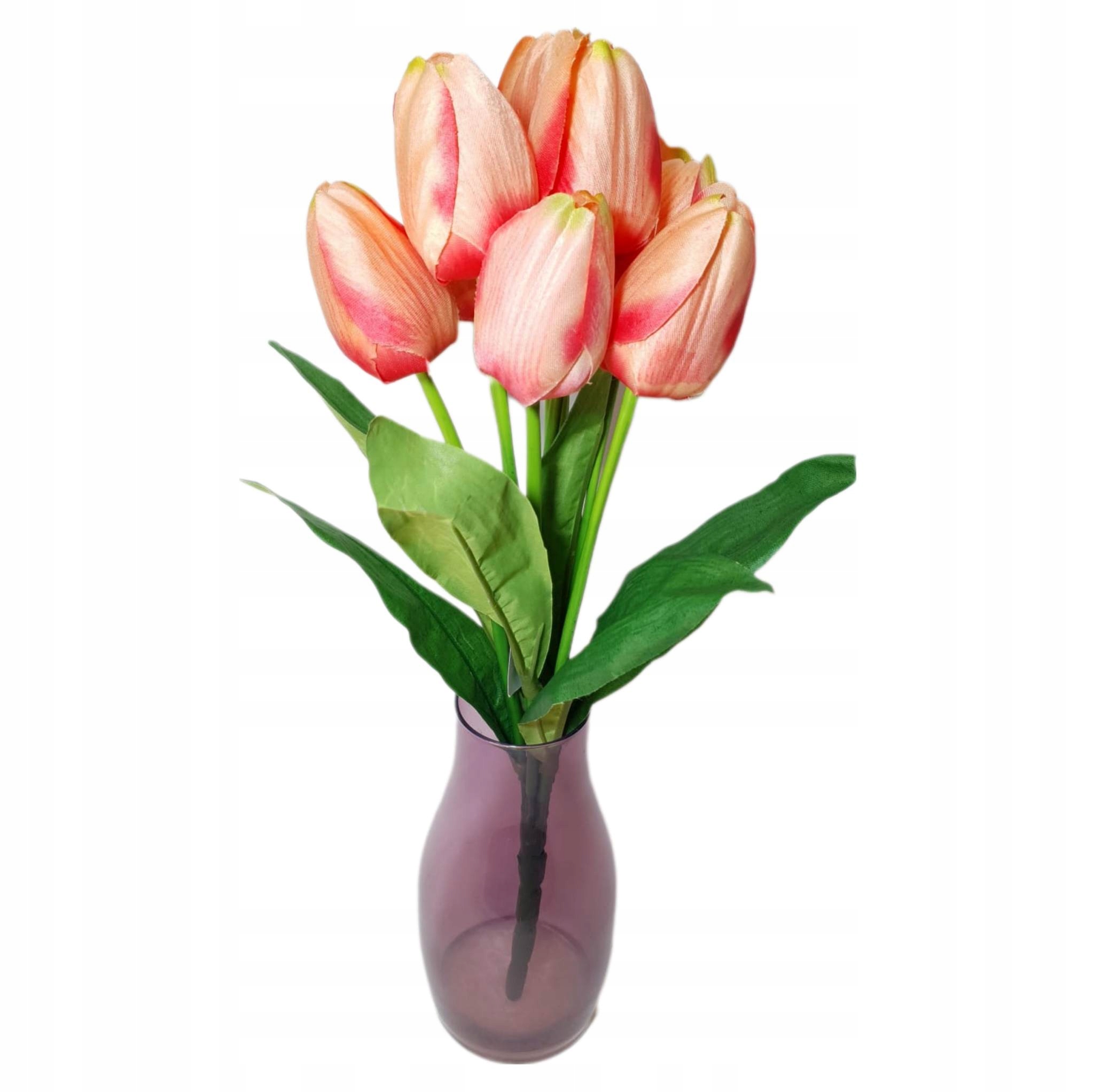 

Sztuczne tulipany bukiet 42cm, 9 sztuk Łososiowe