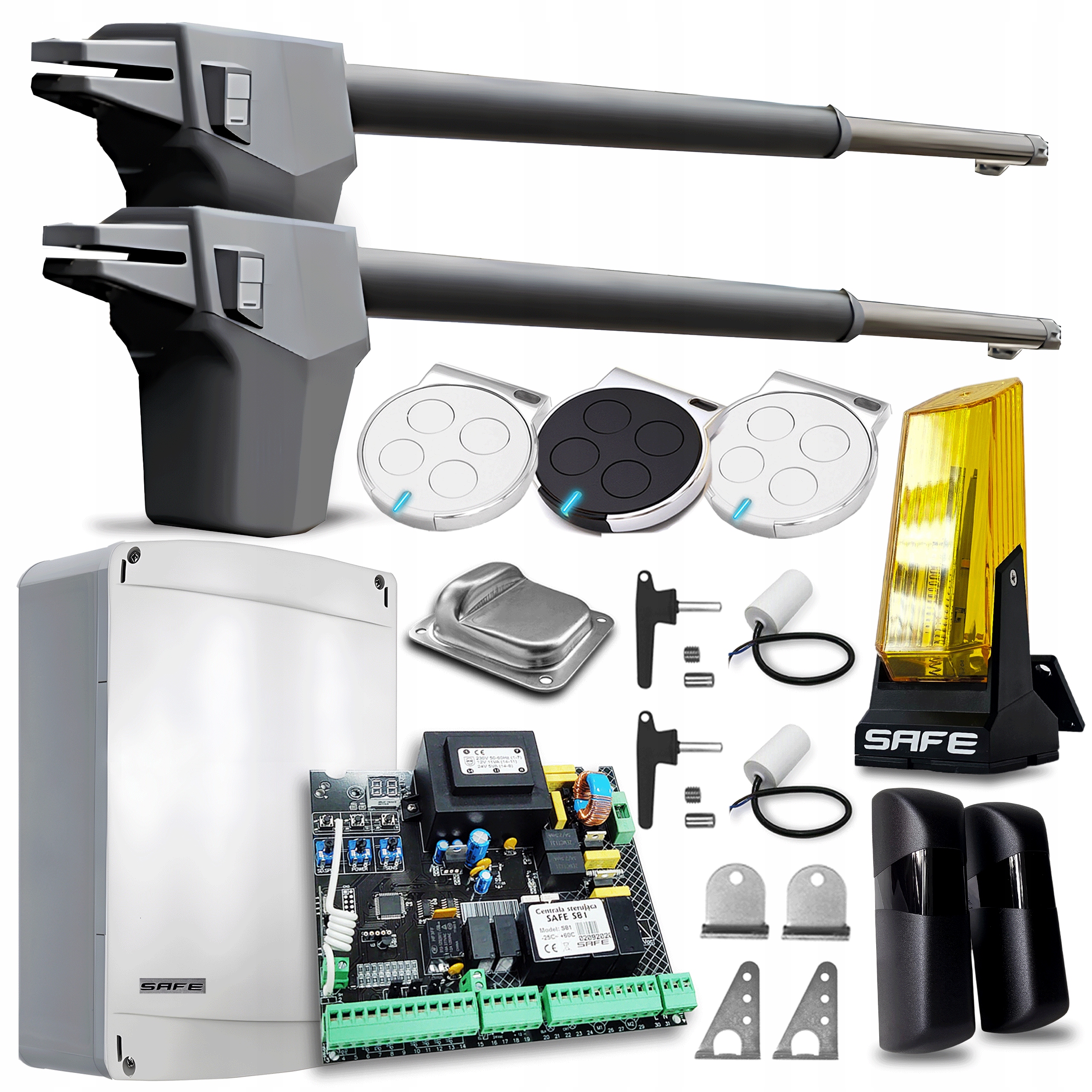 Set Pohon Pre Dvojkrídlovú bránu 7 m lampa 3 x diaľkový ovládač Automat pohon