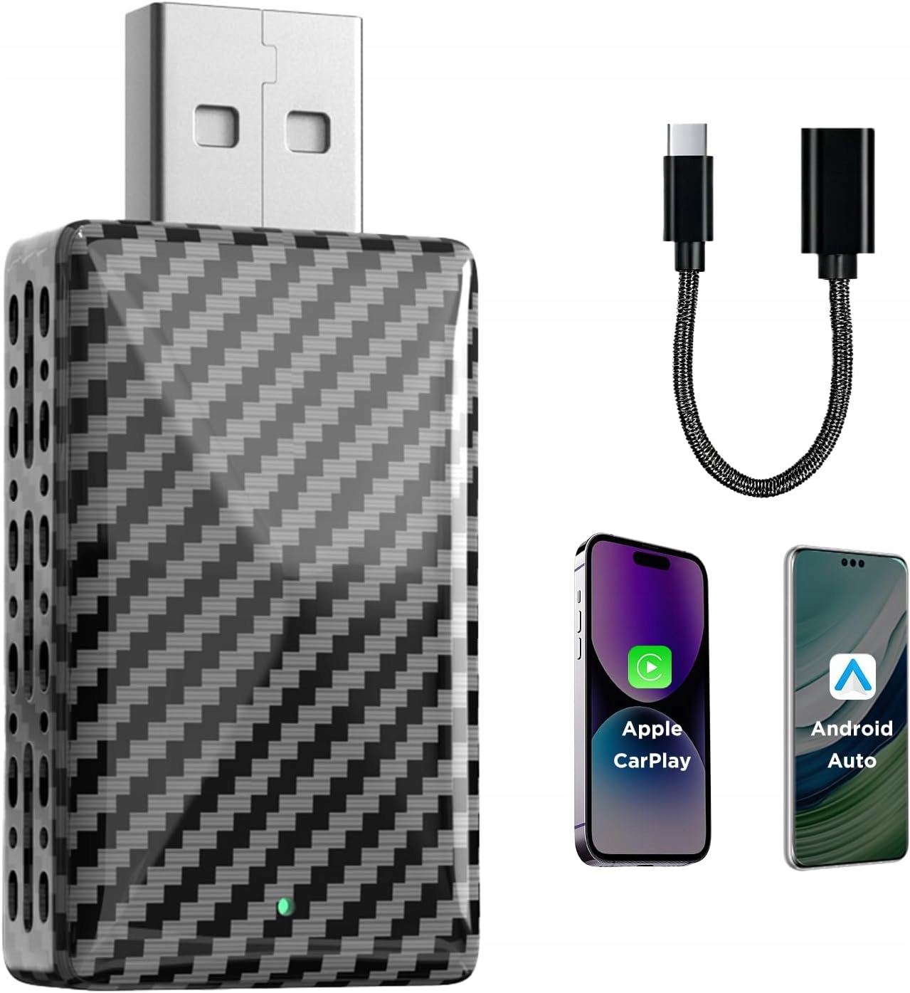 Bezdrátový adaptér CarPlay Mldnld 2025 Upgrade, 2 v 1 CarPlay, Android