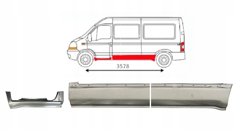 MASTER MOVANO 98-10 L2 ŚREDNI PRÓG REPERATURKA PROGI OCYNK KPL STRONA LEWA