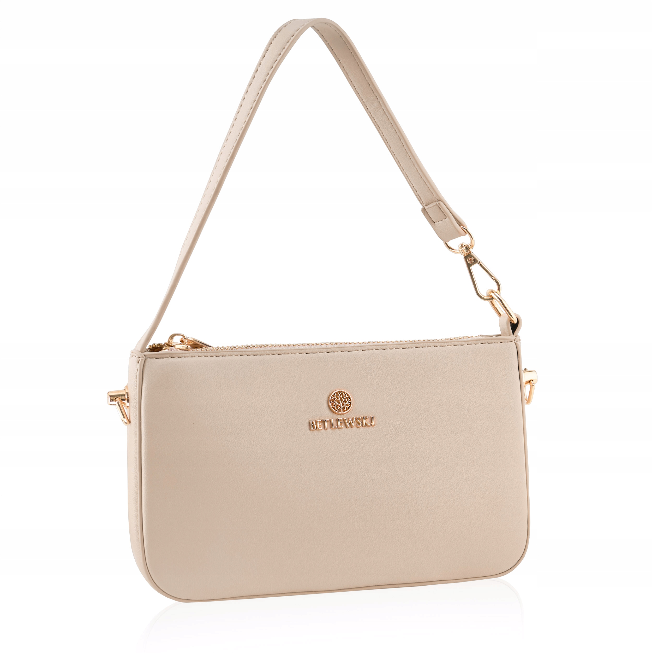 Betlewski Malá psaníčko kabelka s dvěma popruhy, pohodlná, pevná