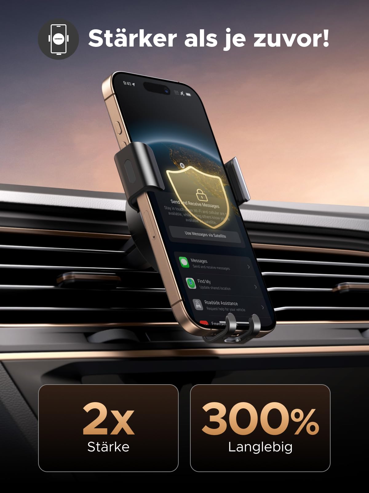 UGREEN Uchwyt Samochodowy Do Wentylacji Uniwersalny na iPhone Samsung — miniatura 2