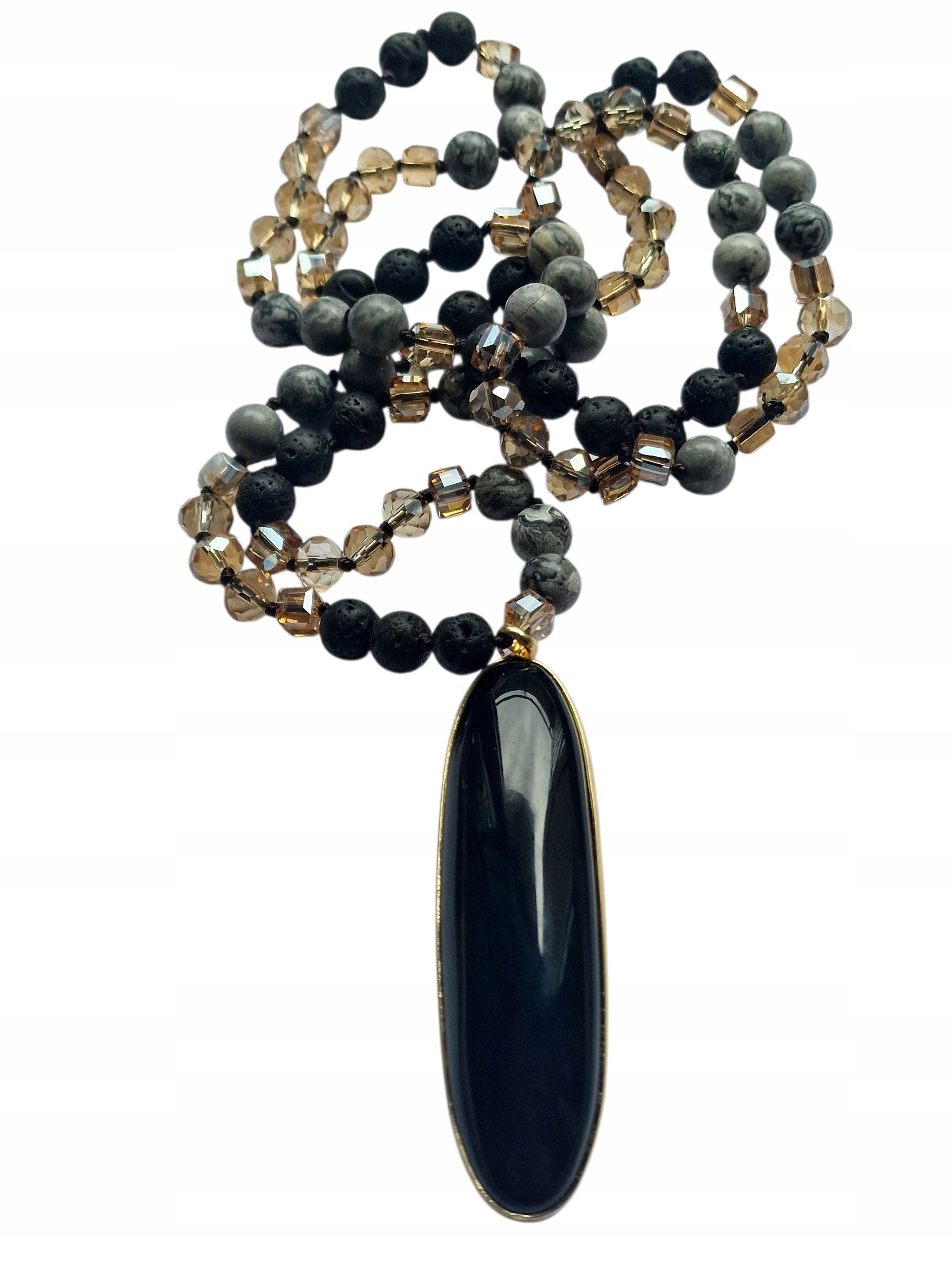 Jaspis Láva Onyx Náhrdelník Energetický Přívěsek Dharma Samadhi Dobrá Aura