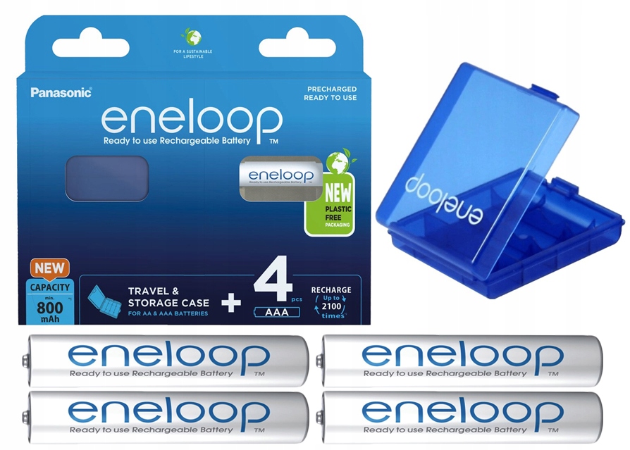 

4x Panasonic Eneloop 800 mAh R03/AAA 2100 Cykli