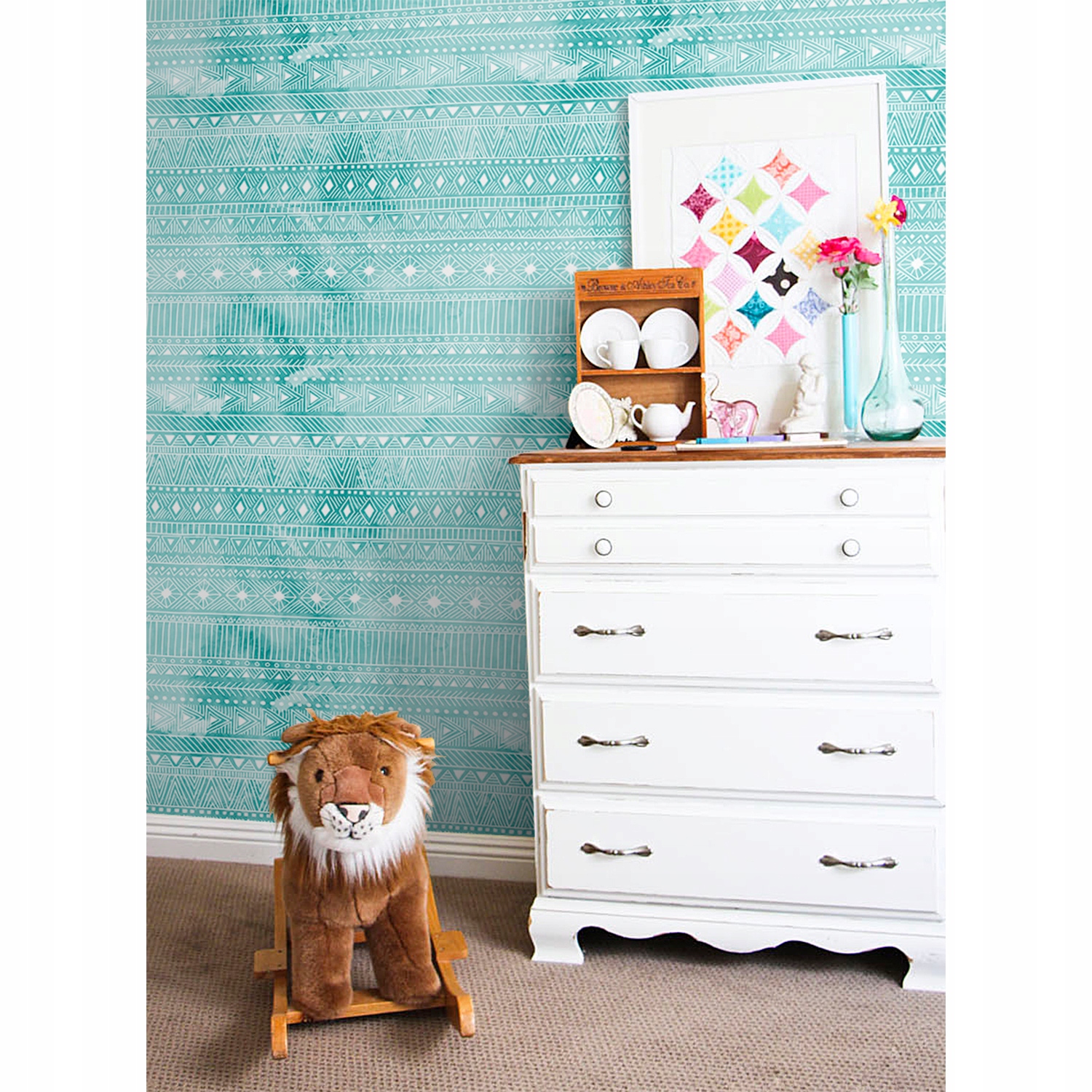 

Foto tapeta samoprzylepna Aztecki turkus 250x250cm