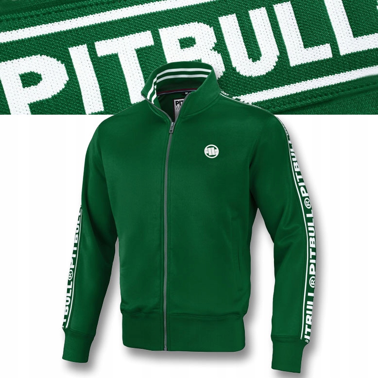 Pánská Rozepínací Mikina Pitbull Oldschool Tape Logo Klasický Proužek Teplákovka