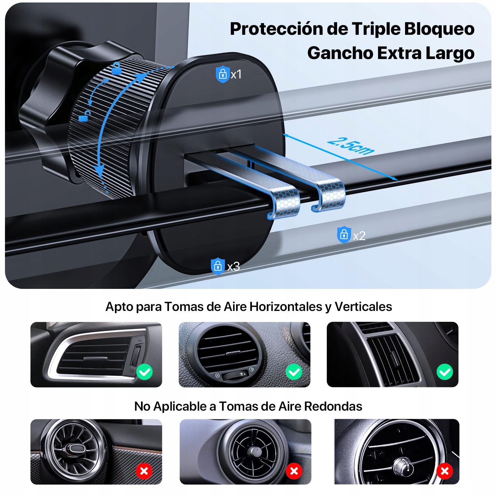 MIRACASE Car Phone Mount for Vent iPhone Samsung — miniatura 3