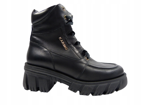 Černé dámské kotníkové boty kožené zateplené traperové kozačky Karino 38