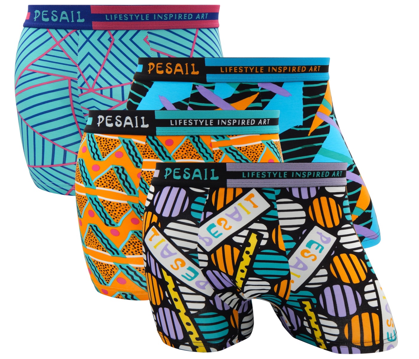 

4 X Kolorowe/śmieszne Bokserki Męskie Pesail M