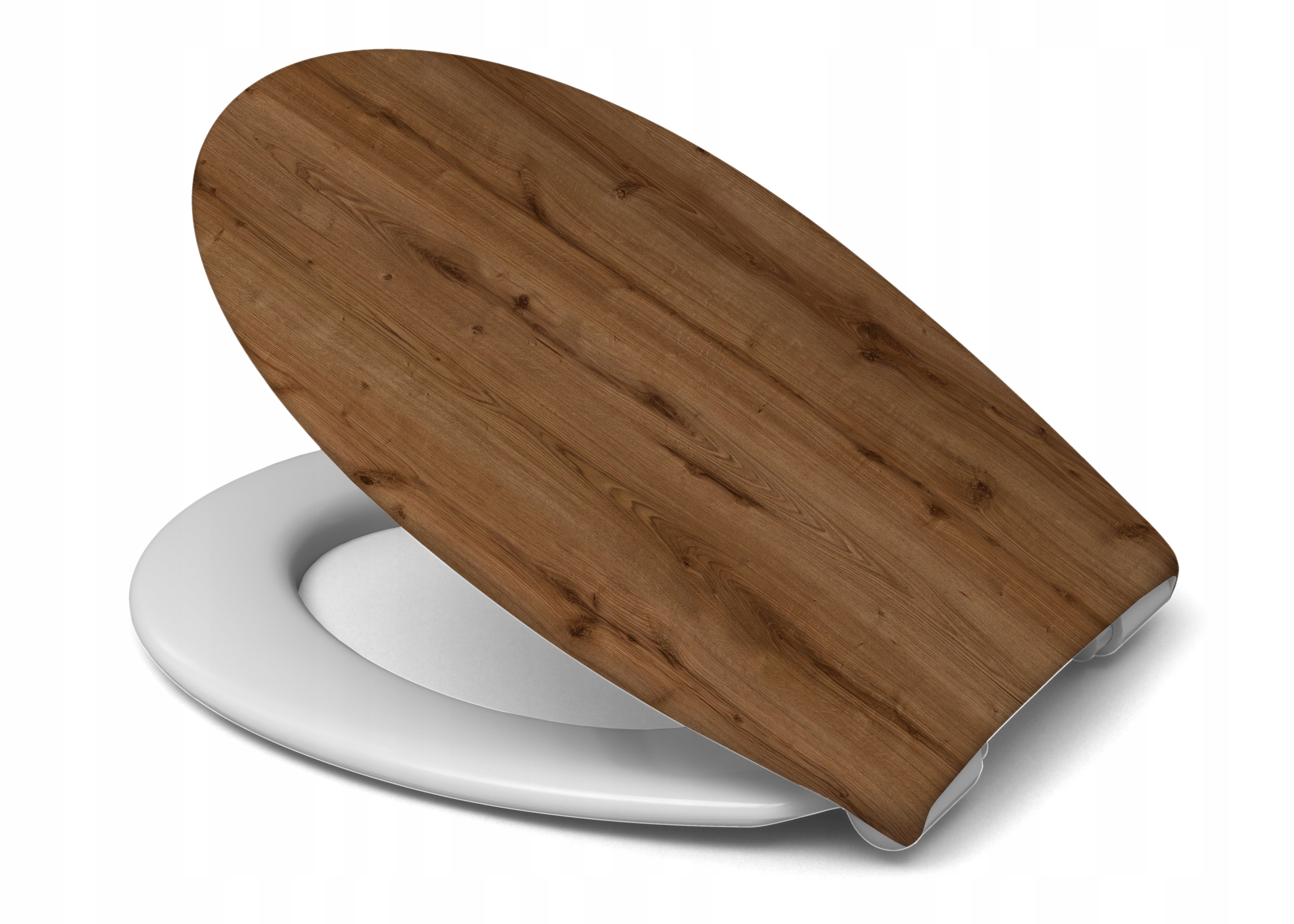 Wc sedátko univerzální dekor Dřevo oválné, pomalu padající, odnímatelné