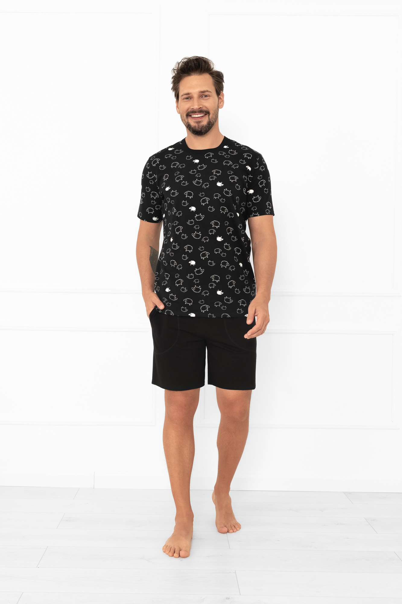Pánské pyžamo s krátkým rukávem, krátké kalhoty Wito XXL