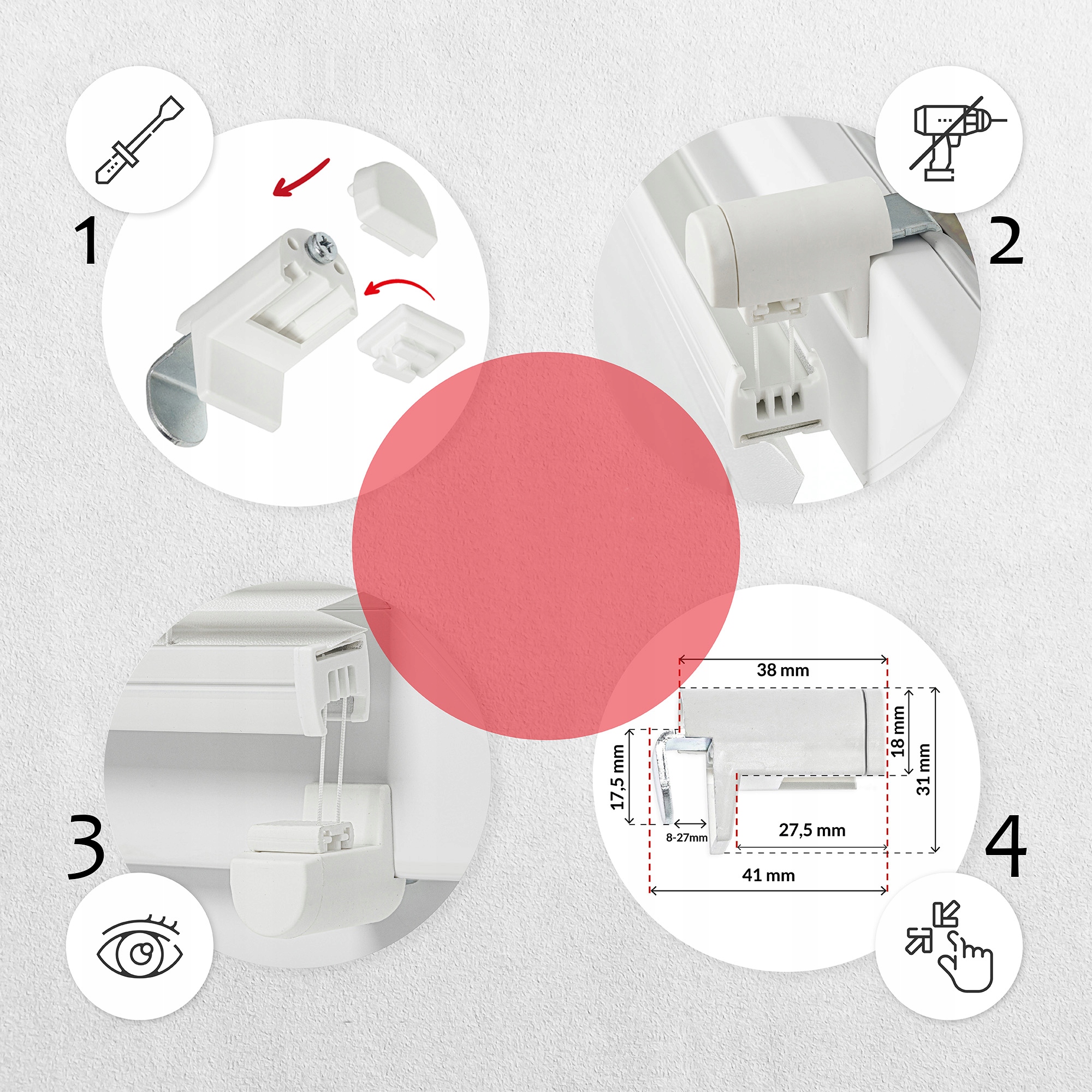 Szara Plisa bezinwazyjna termoizolacyjna 99,5x230 Szerokość produktu 99.5 cm