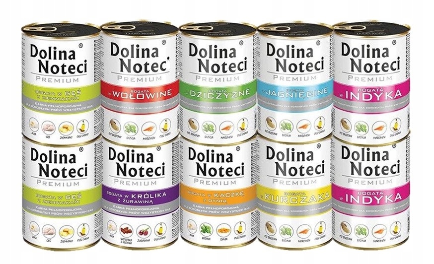 Levně Dolina Noteci Prémiové Vlhké krmivo mix chutí 10x400g bez ryb