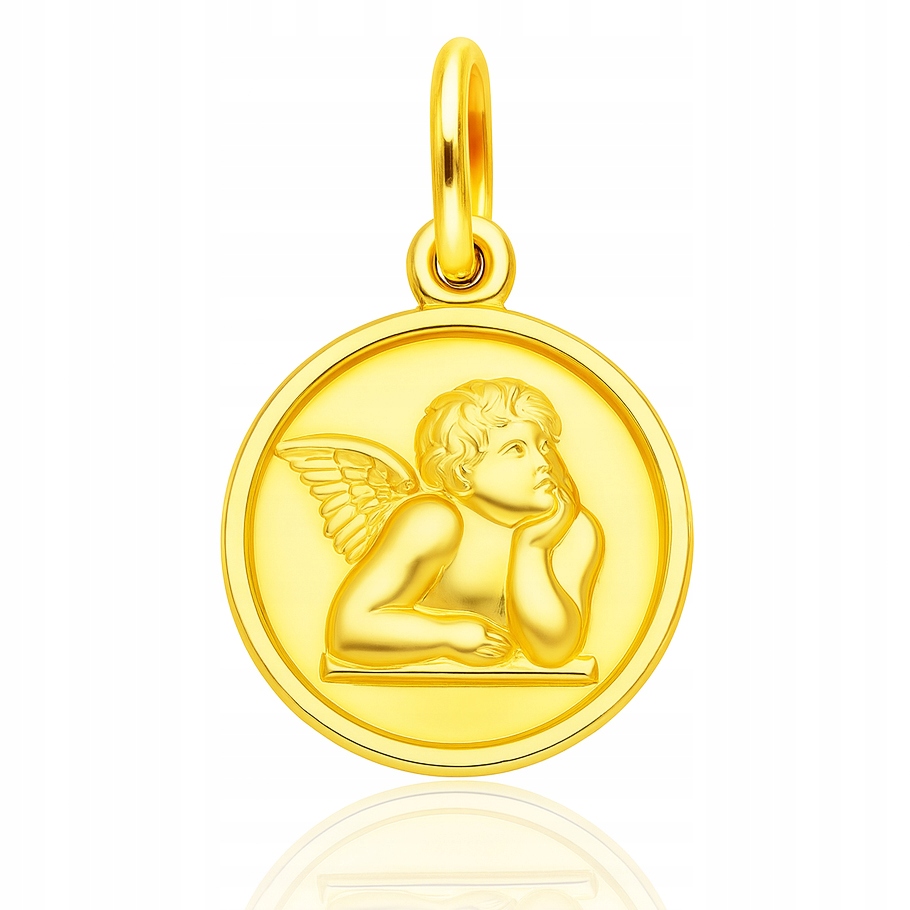 Zlatý přívěsek andělíček Rafaela medailon Pr. 585