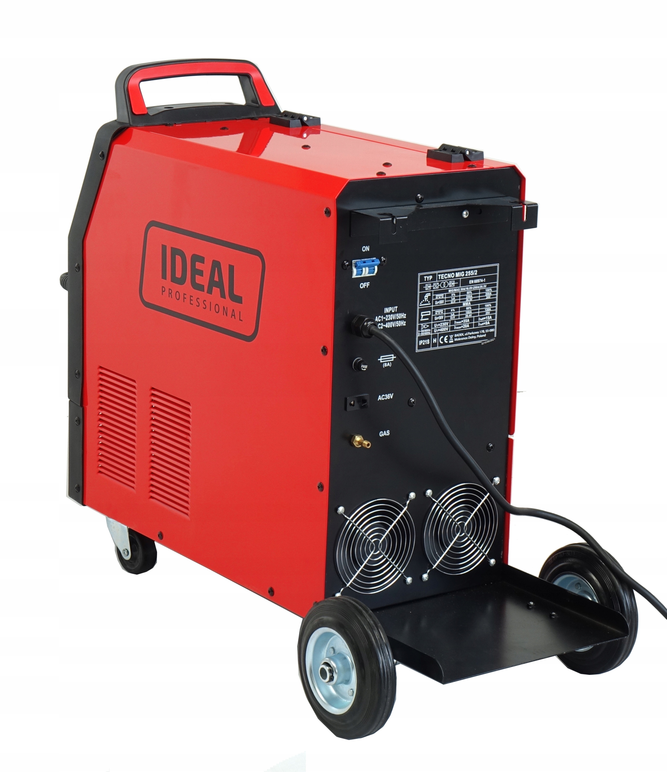 Spawarka MIG MAG 250 A MMA migomat 230/400 Zestaw Kod producenta Migomat TECNO MIG 255 4x4 RSH2