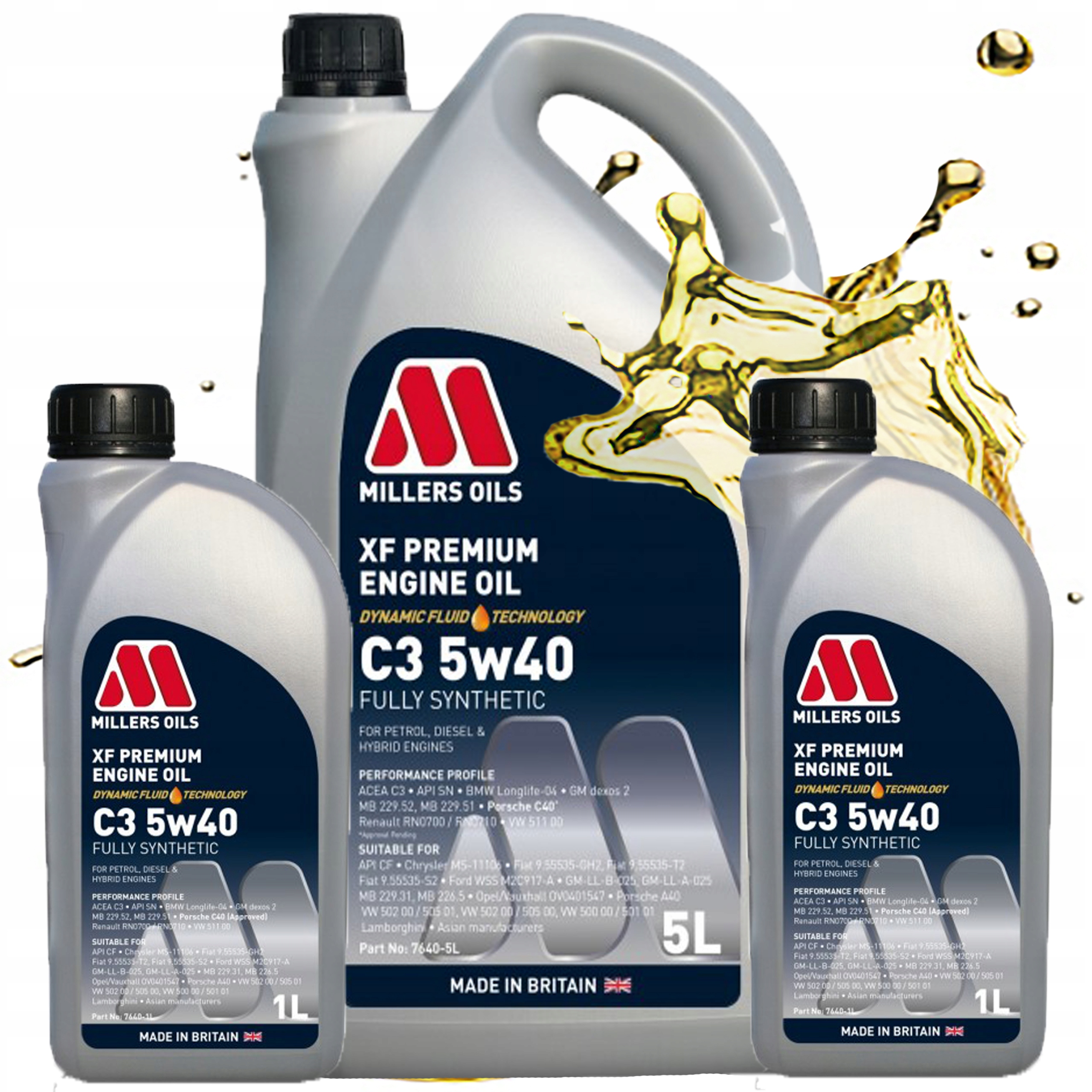 Syntetický Motorový Olej Millers Oils Xf Premium C3 Dft 5v40 7L
