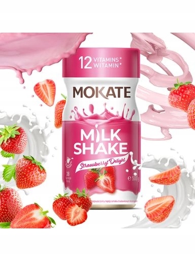 Levně 3x Milkshake Mokate s jahodovou příchutí 500 g