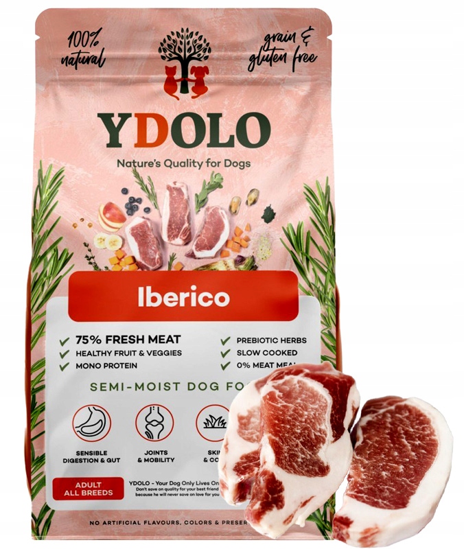 Levně Ydolo Healthy Pure vepřové maso iberico polovlhké krmivo pro psa 2,5 kg
