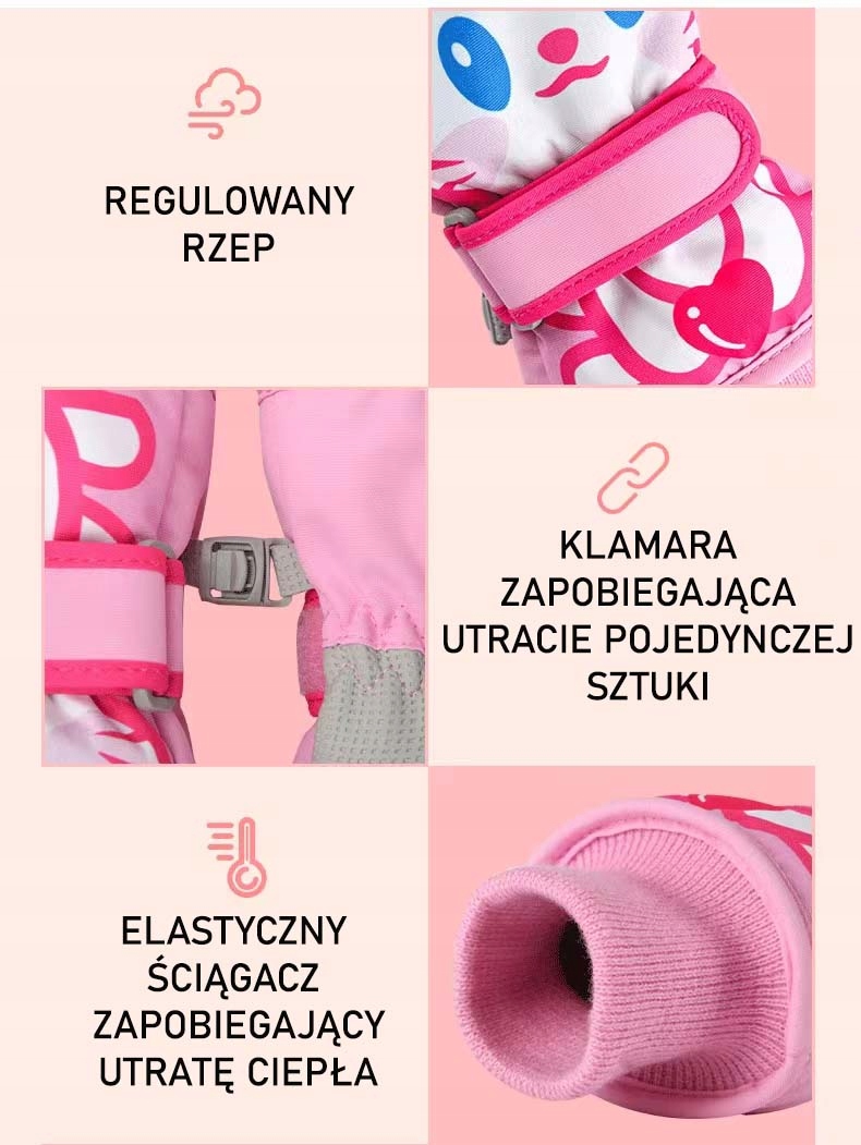 RĘKAWICZKI ZIMOWE DZIECIĘCE Rodzaj pięciopalczaste