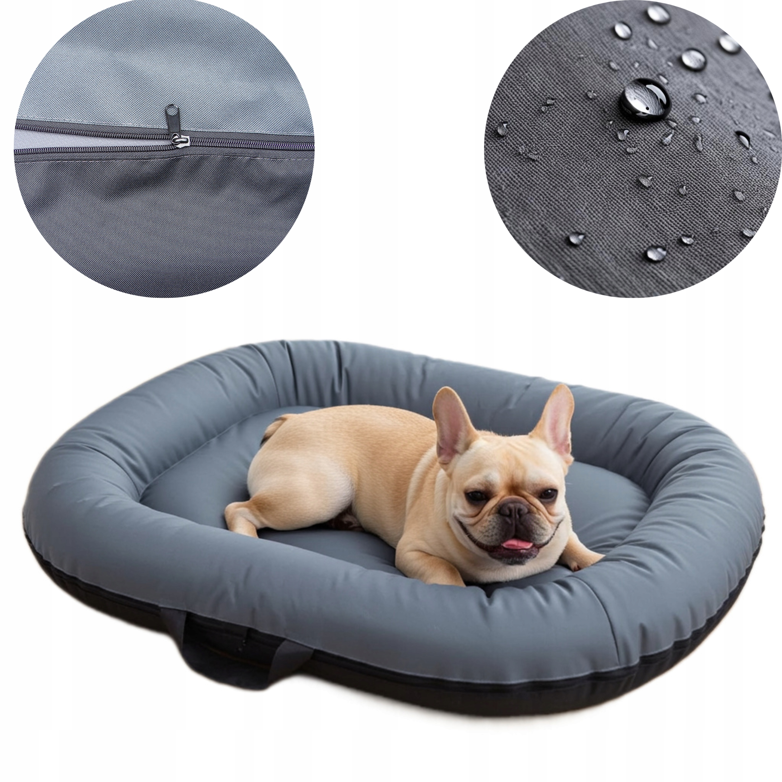 Levně Pelíšek pro malého psa z codury, potah do hradu kotec šedý M 90/60 R.2