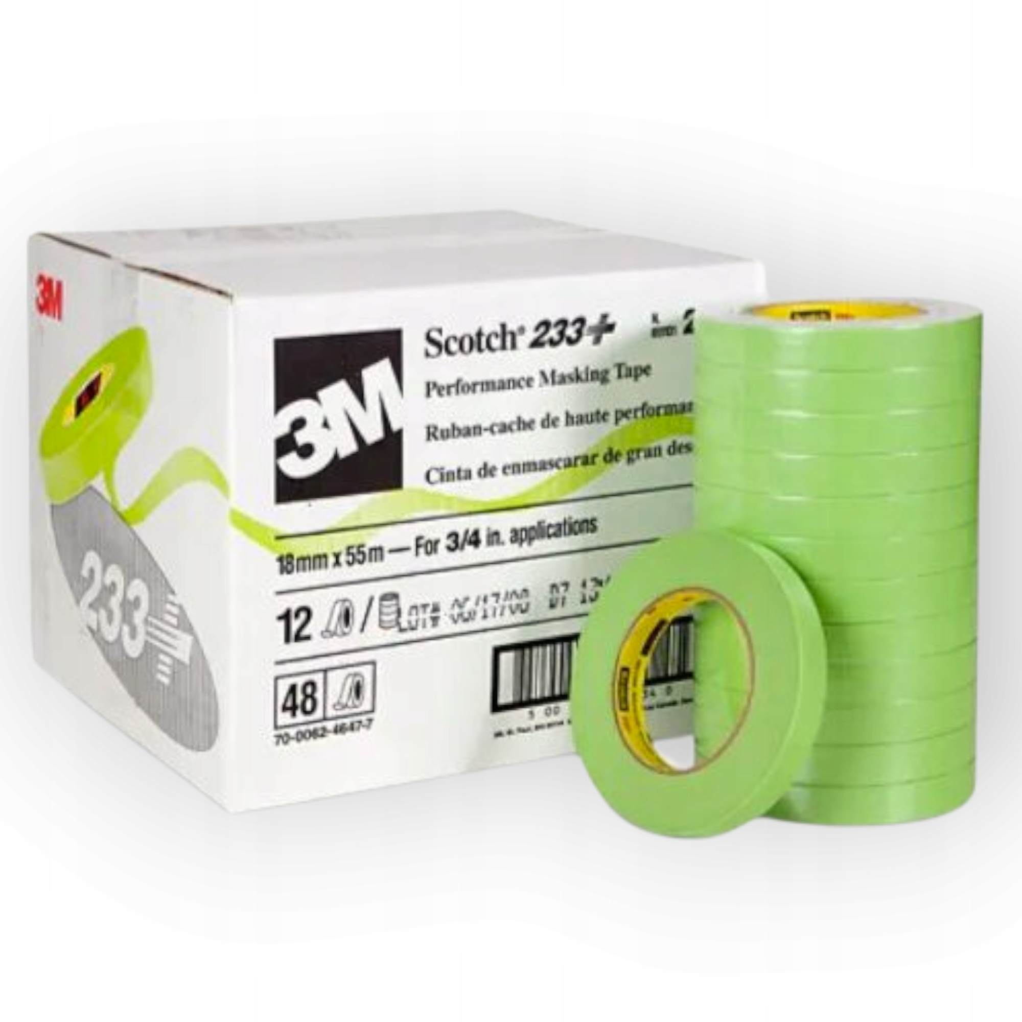3M 26334 Taśma Maskującą Performance 233+ Zielona 18mm 55m Lakiernicza