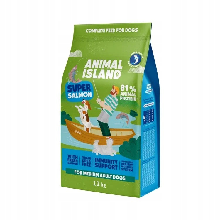 Levně Animal Island prémiové lososové krmivo suché pro psa 12 kg