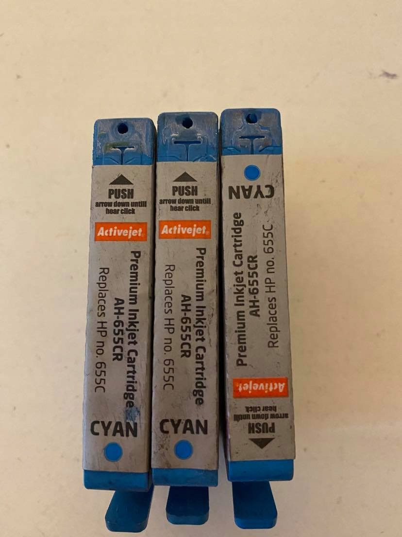 hp wkład tusz 655 cyan cz110a zamiennik pusty