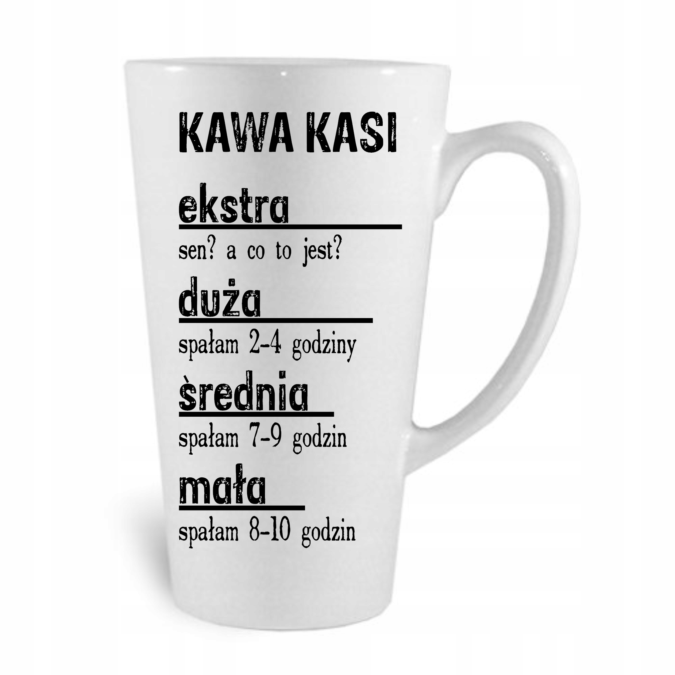 

Kubek latte porcja kawy imię