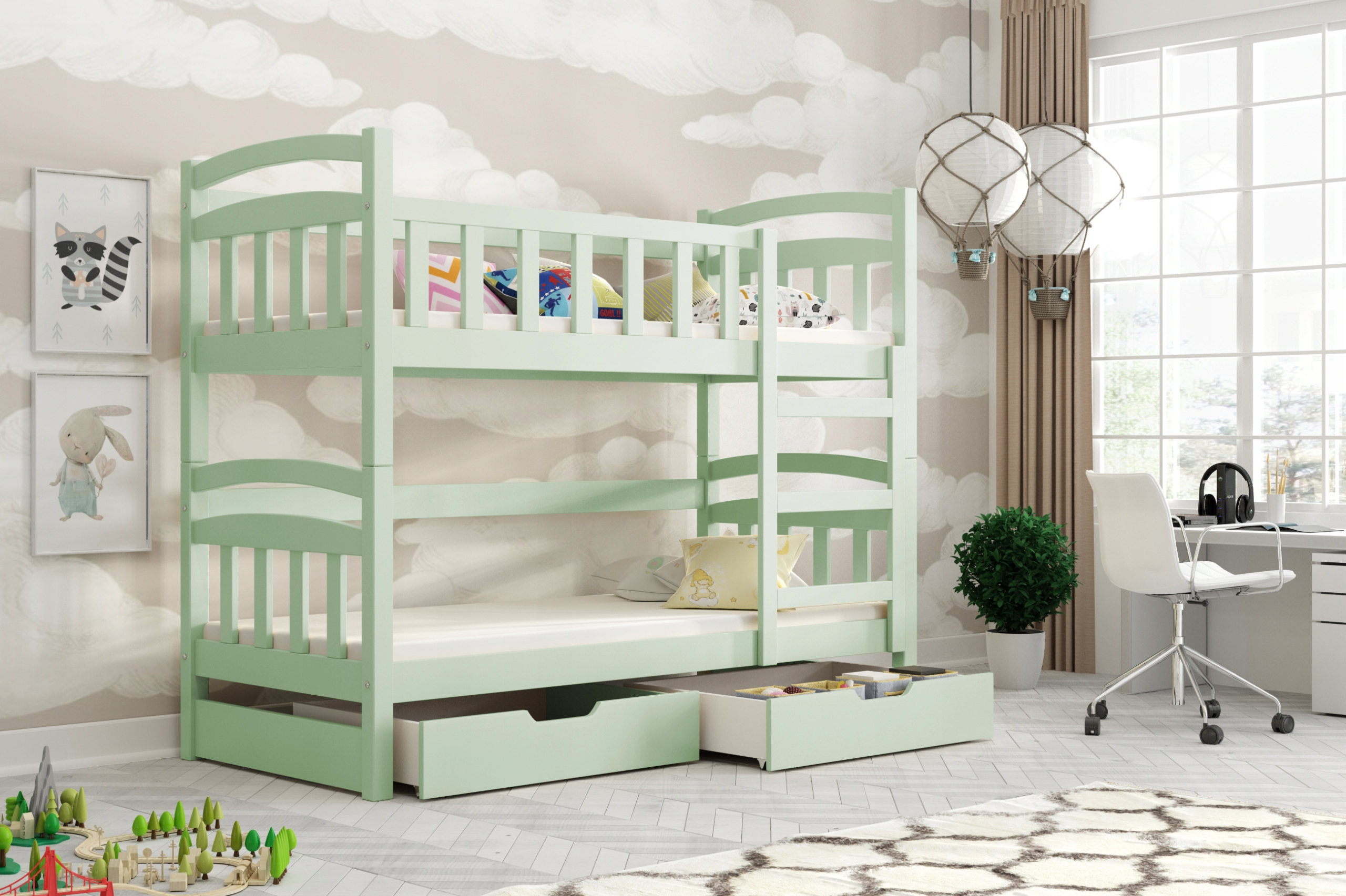 Łóżko piętrowe dla 2 osób Kasper - MATERACE GRATIS !