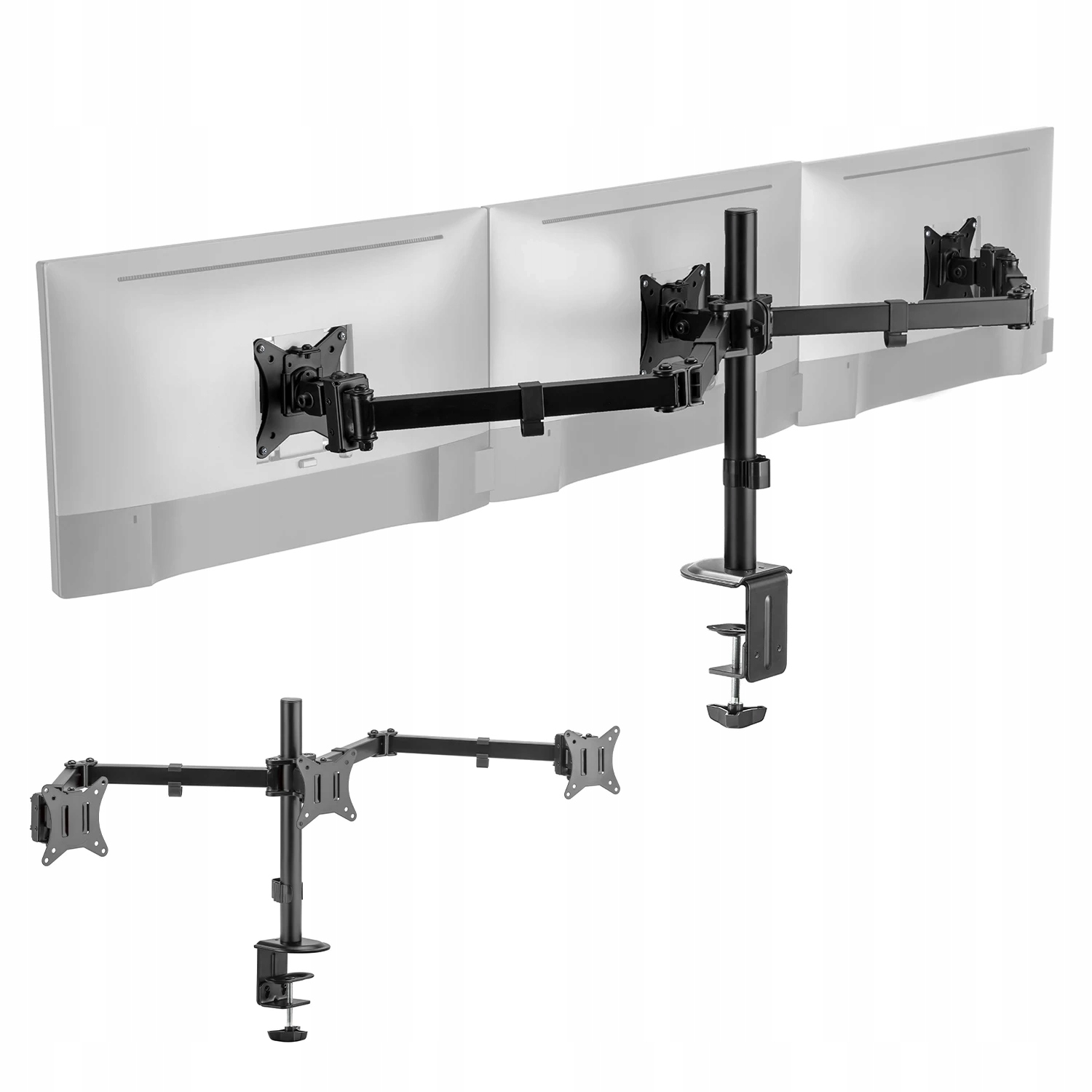 Stolový držiak 3 Monitory kĺbový Vesa 17-27 Spacetronik regulácia