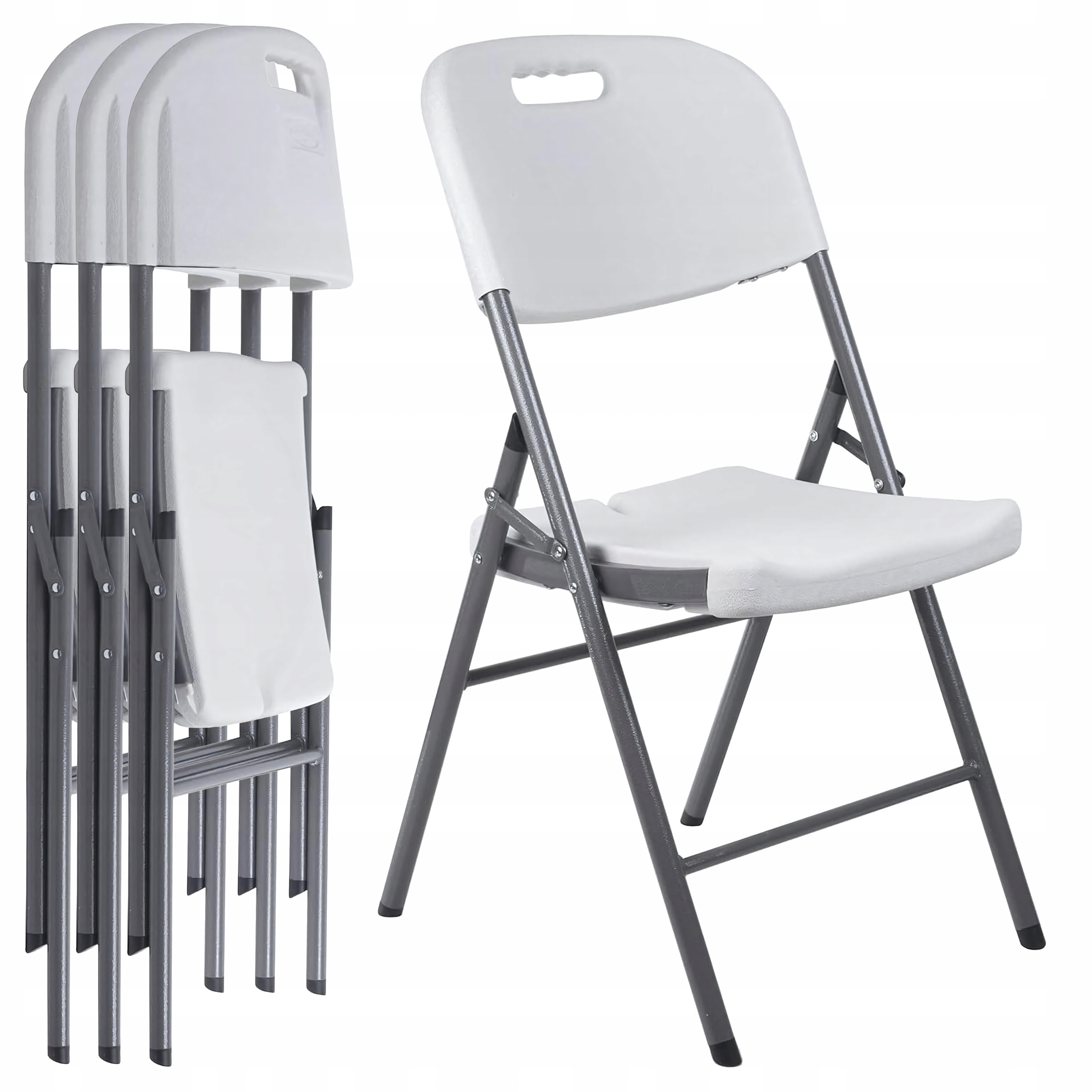 RealG RC-K-2230 Cateringová skladacia jedálenská stolička, biela, 4 ks