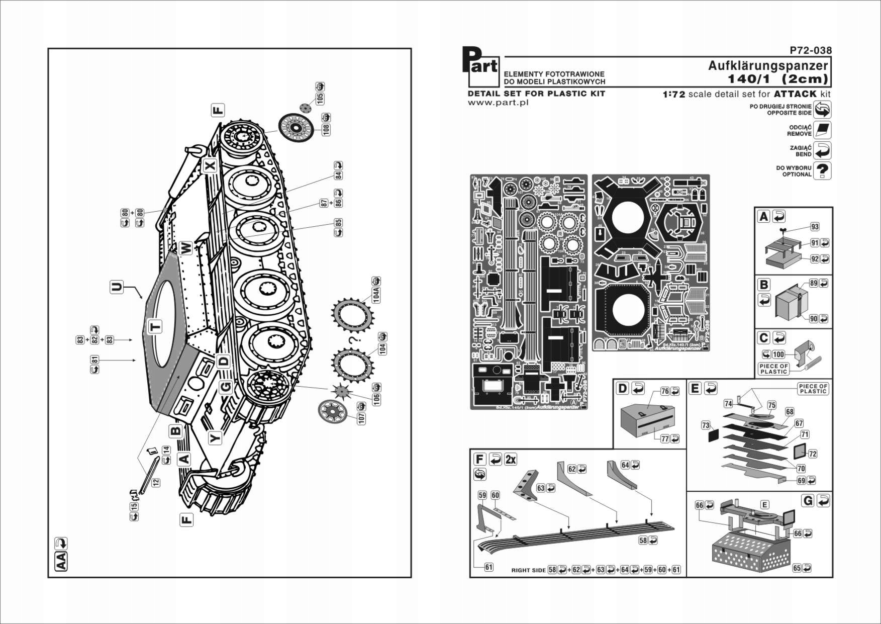 Part P72-038 1/72 Aufklarungpanzer 140/1 2 cm (Útok)