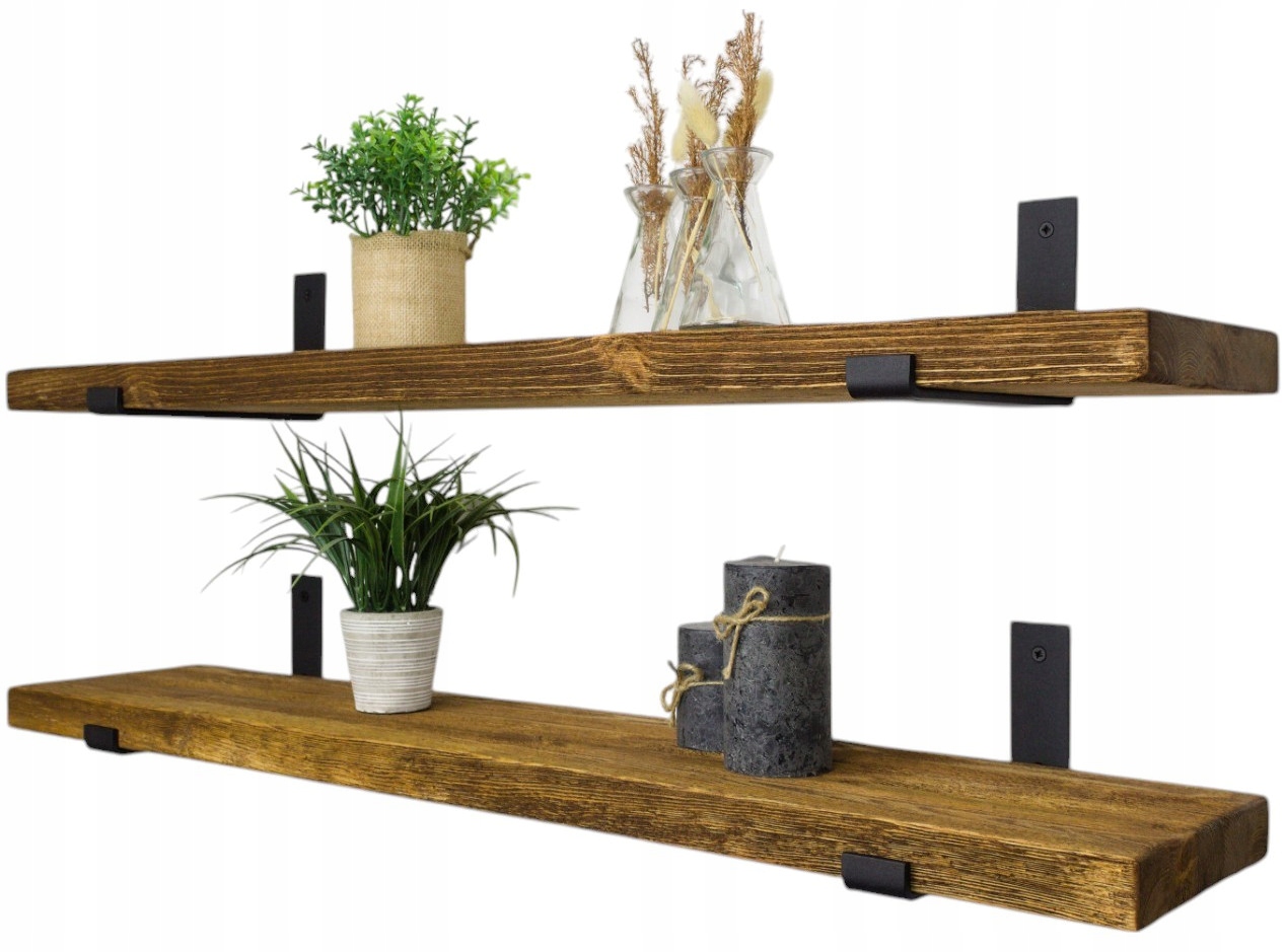 Rustikálna závesná polica Vintage na knihy 70 cm x 15 cm