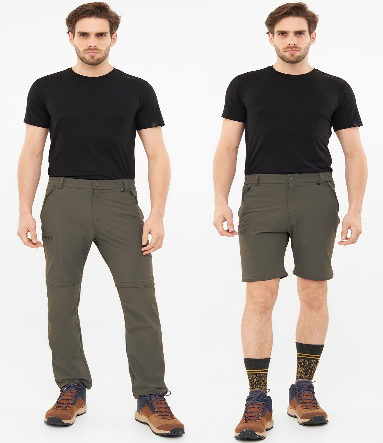 Pánské trekové kalhoty Viking Rocklyn 2 v 1 velikost S khaki