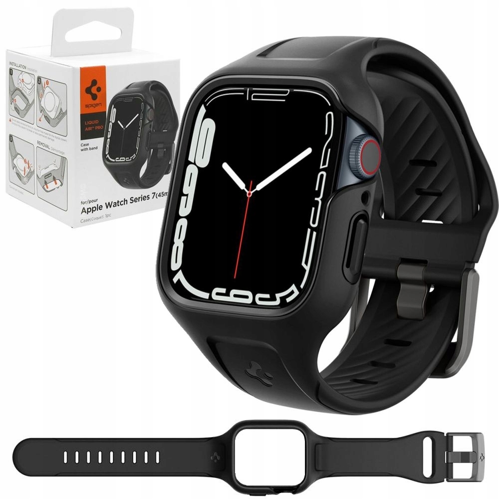 

Etui Pasek do Apple Watch 8 45mm, Spigen Czarne
