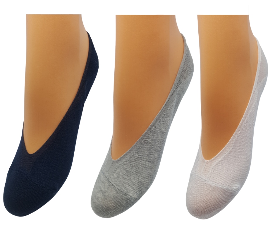 

3PAK Balerinki stopki damskie gładkie Skarpeciak