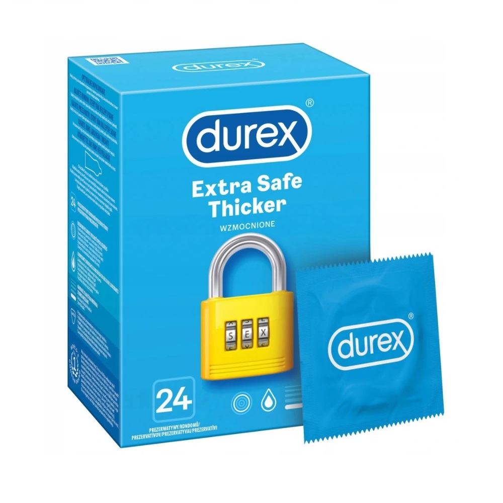 

Durex Extra Safe Thicker Prezerwatywy, 24 sztuki