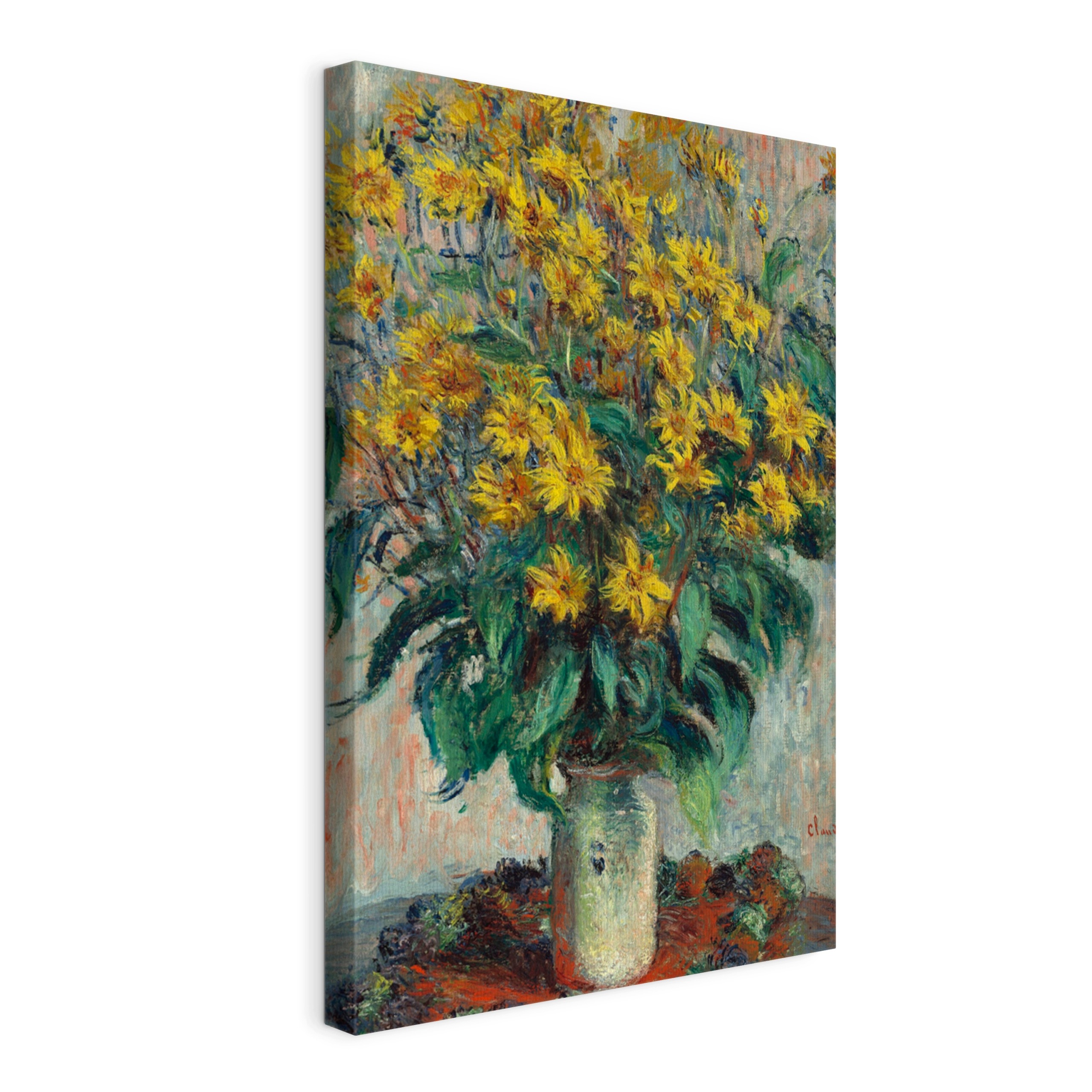 Obraz na plátně Claude Monet Květy topinamburu 50x75 cm