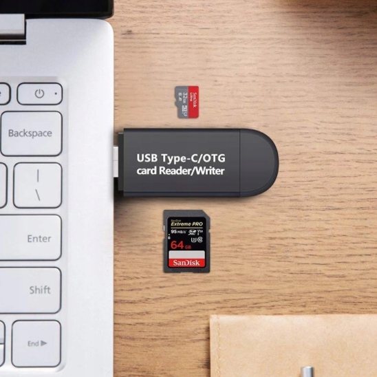 Czytnik Kart 5w1 USB-C USB MicroUSB TF MicroSD SD Kod producenta 00014193