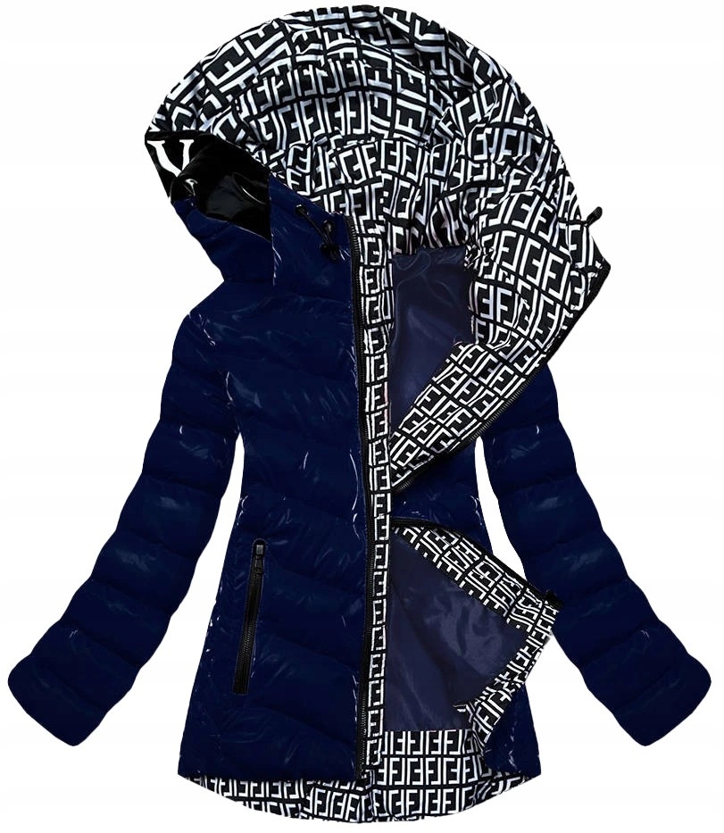 Metalická Bunda Kapuce XW810X Modrá S (36)