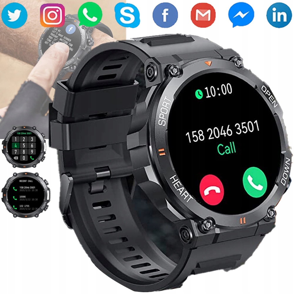 INTELIGENTNY ZEGAREK, WATCH DLA KOBIET I MĘŻCZYZN, Z FUNKCJĄ DZWONIENIA Kompatybilność systemowa Android iOS