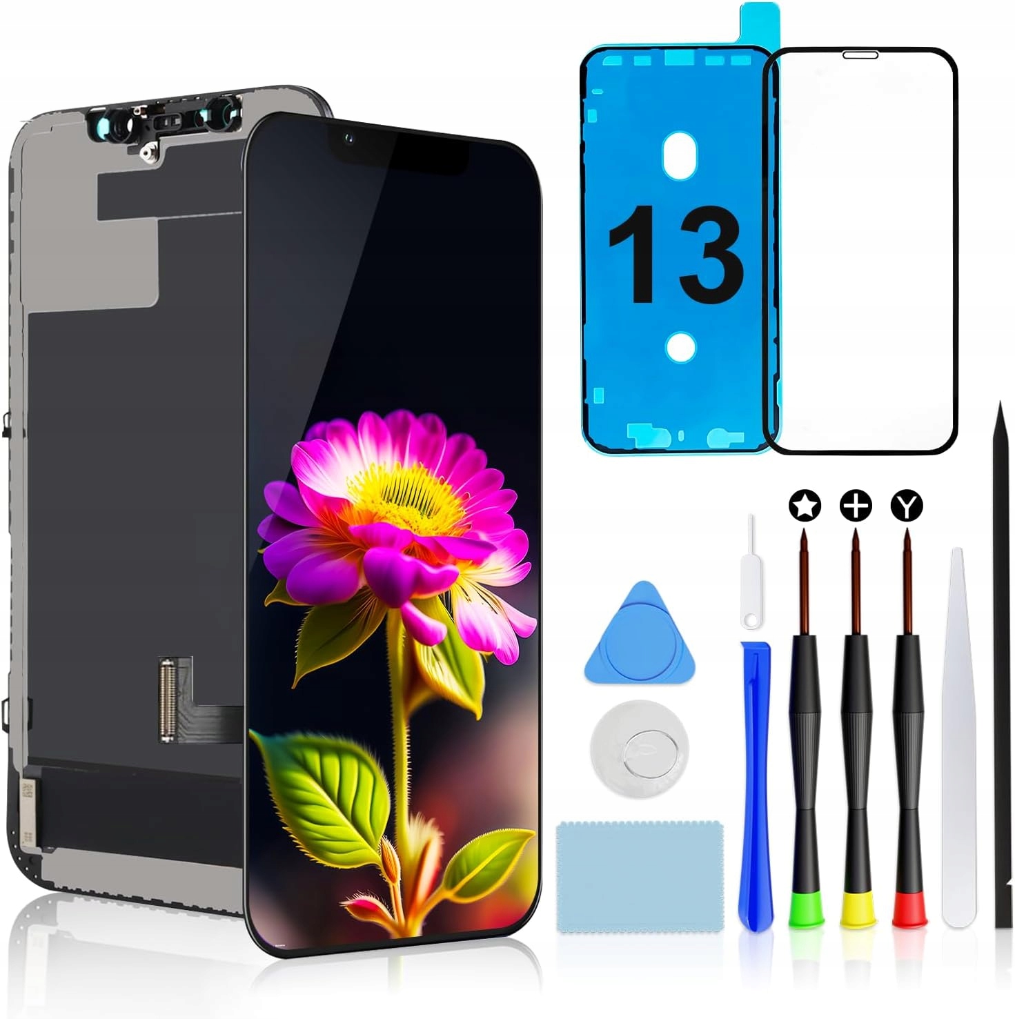 LCD Retina displej pro iPhone 13, 6.1" s dotykovým digitizérem sada nářadí sklo