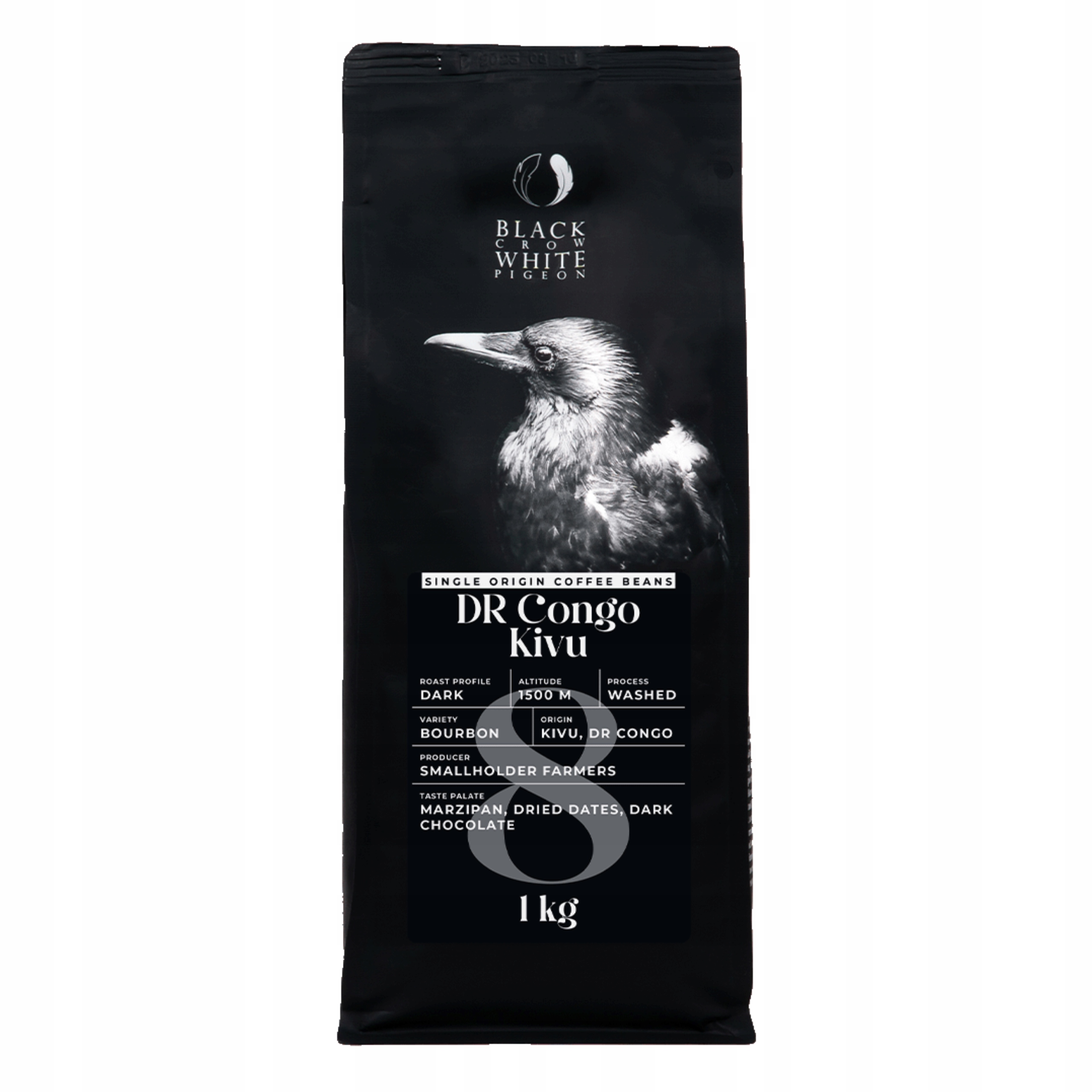 Levně Káva zrnková single-origin Black Crow White Pigeon Dr Kongo Kivu, 1 kg