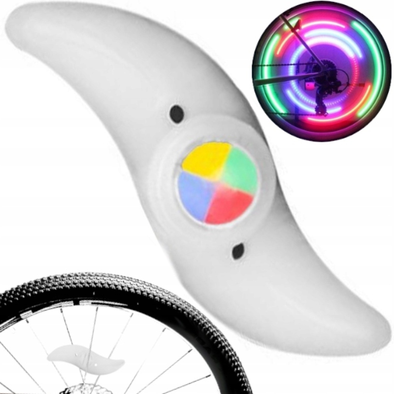LAMPKA ROWEROWA NA SZPRYCHY KOŁA ROWER LED NAKŁADKA NA KOŁO ROWEROWE 4SZT Model kolorowy