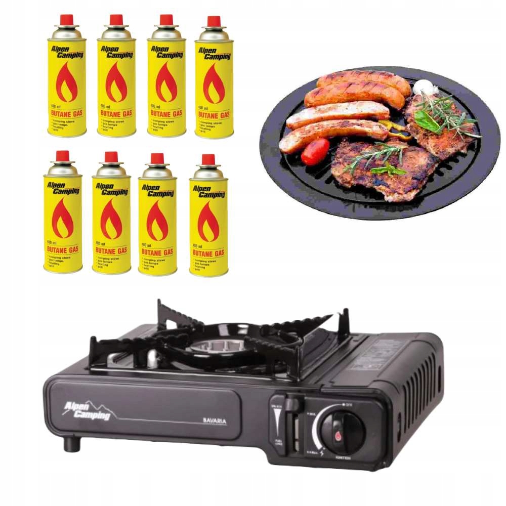 Plynový vařič 8 kartuší grilovací deska