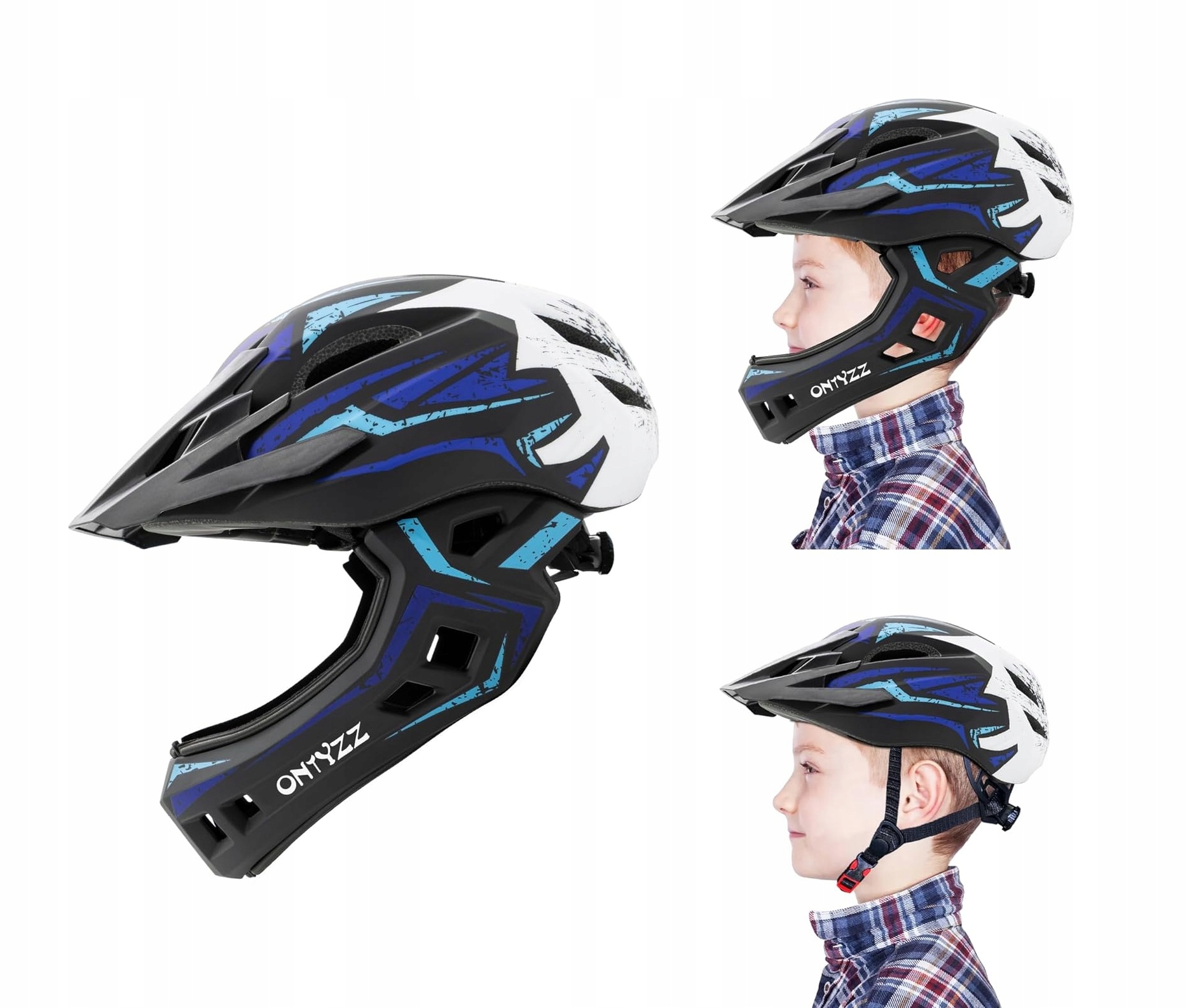 Kask Dziecięcy M 52- 56 cm full face z odpinaną szczęką rowerowy