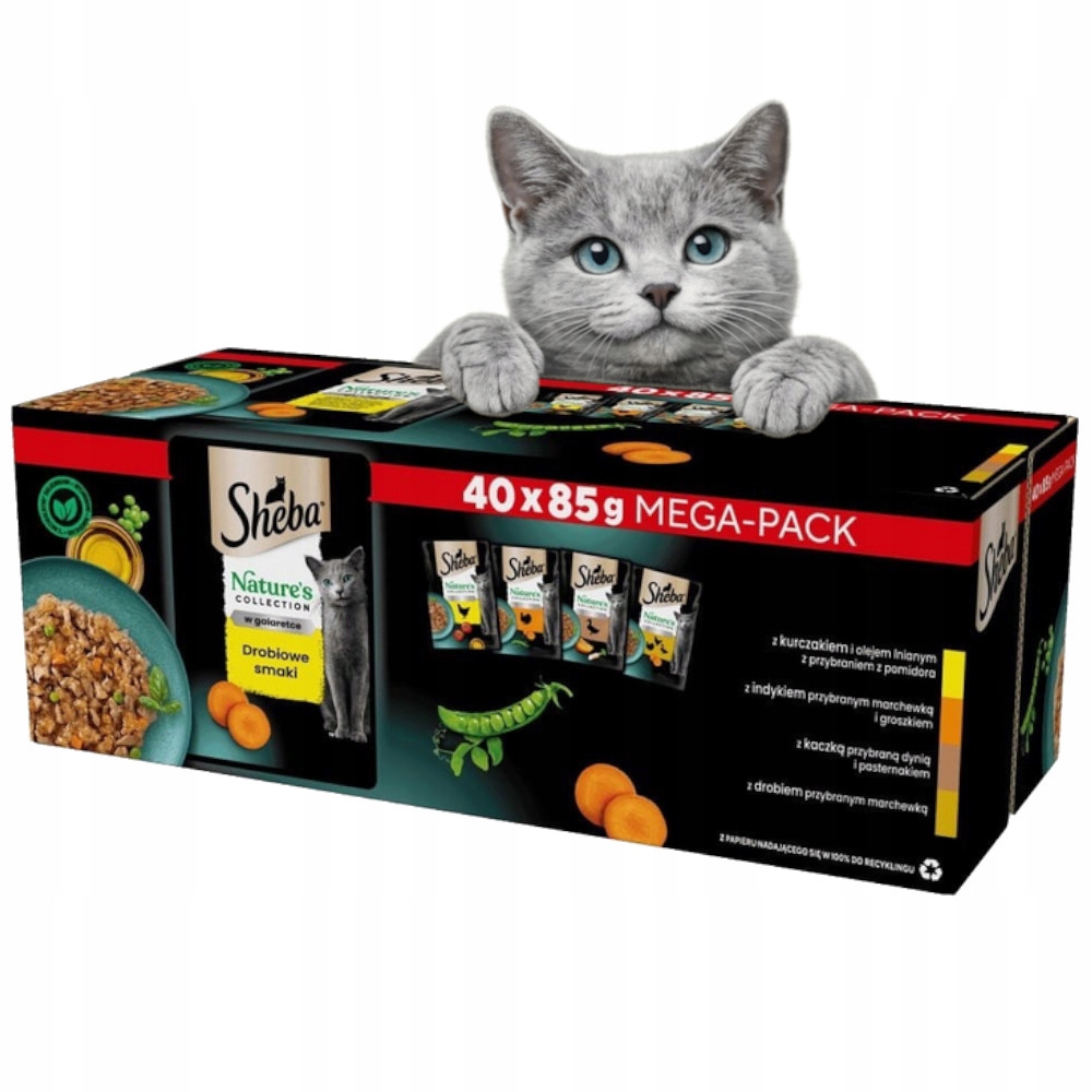Levně Vlhké krmivo pro kočky Sheba Nature's Collection drůbež v sáčcích 40 x 85 g
