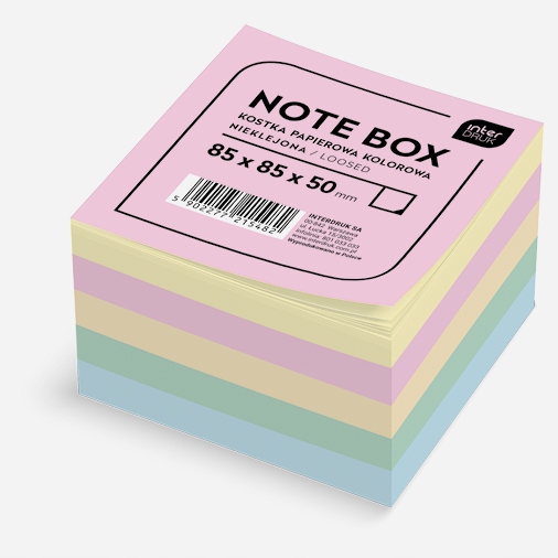 

Notes kostka 8,5x8,5x5 Interdruk kolorowa nieklej.